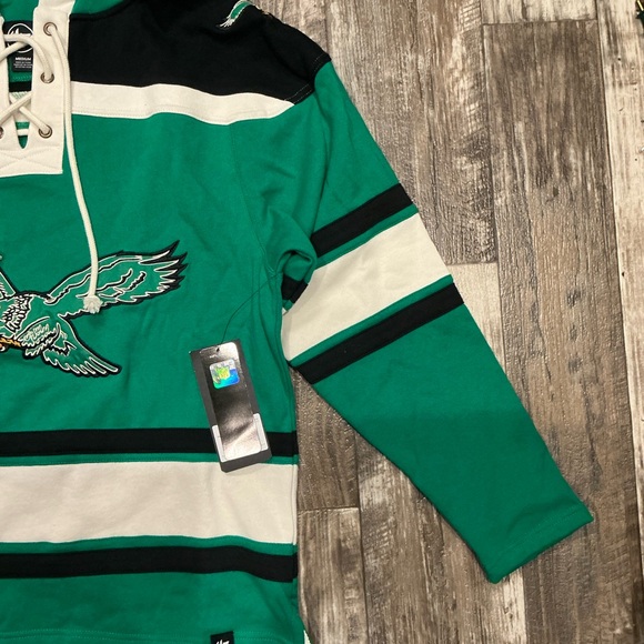 47 Brand Green and Black Hooded Sweatshirt Size Medium - Picture 3 of 16